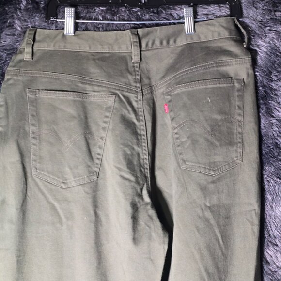 Levi’s 512 Slim Fit Women’s Pants Olive Green Size 14 Red Tab Y2K Stretch - Picture 8 of 10